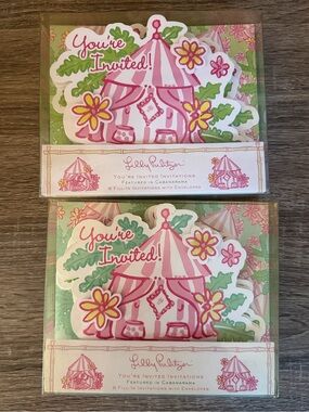 New & Rare Lilly Pulitzer Pink "You're Invited" Party Invitations